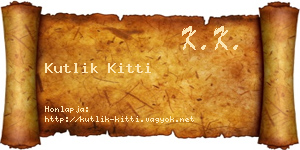 Kutlik Kitti névjegykártya